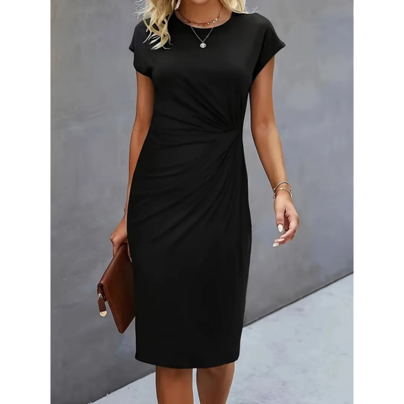 Elise | Women’s Short Sleeve Formal Midi Dress
