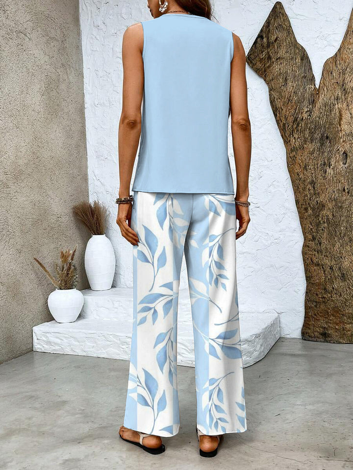 Coraline | Coordinated Sleeveless Top And Wide-Leg Set For Women