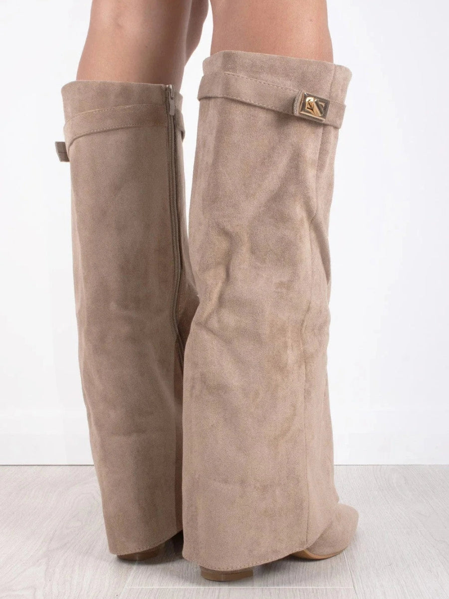 Ava | Women’s Leather Thigh-High Boots With Buckle Detail