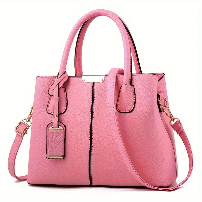 Amelia | Structured Leather Women’s Tote Handbag With Crossbody Strap