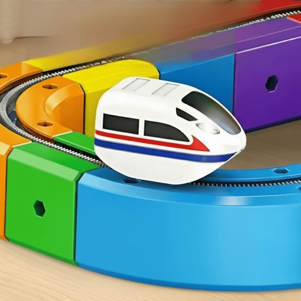 3D railway construction kit with a locomotive on the track - product photo 5