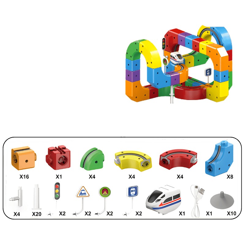 3D railway construction kit with a locomotive on the track - product photo 7