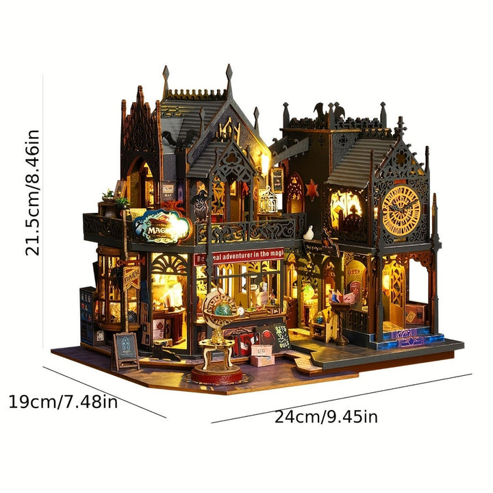 3D wooden book house model with lighting - product photo 2