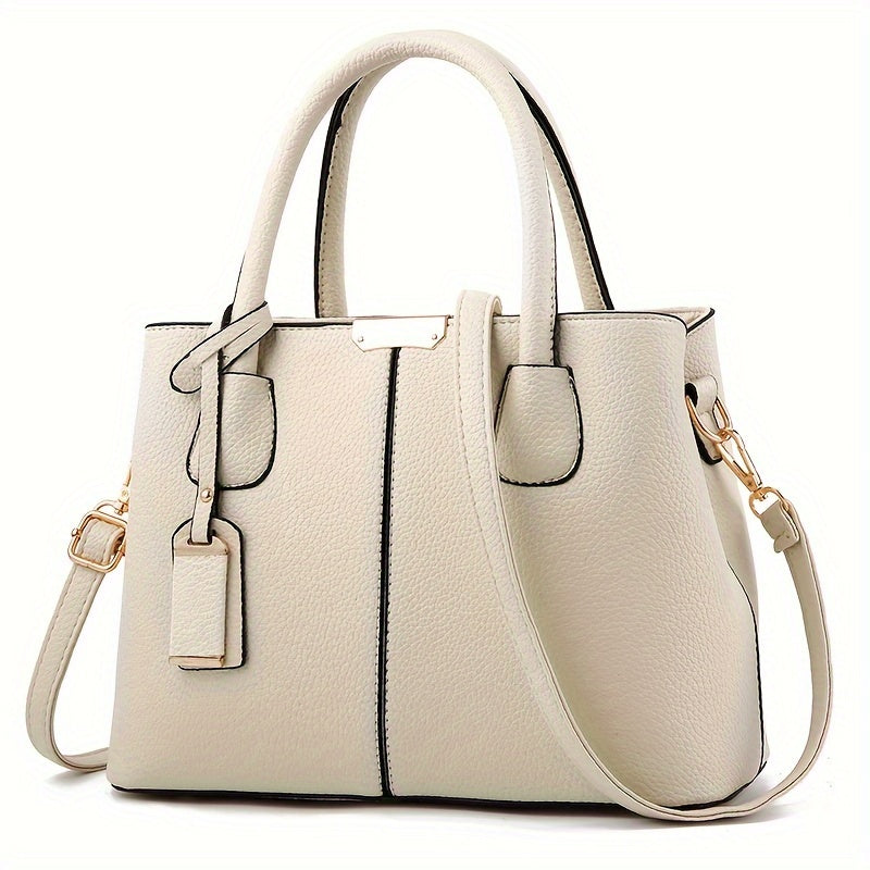 Amelia | Structured Leather Women’s Tote Handbag With Crossbody Strap