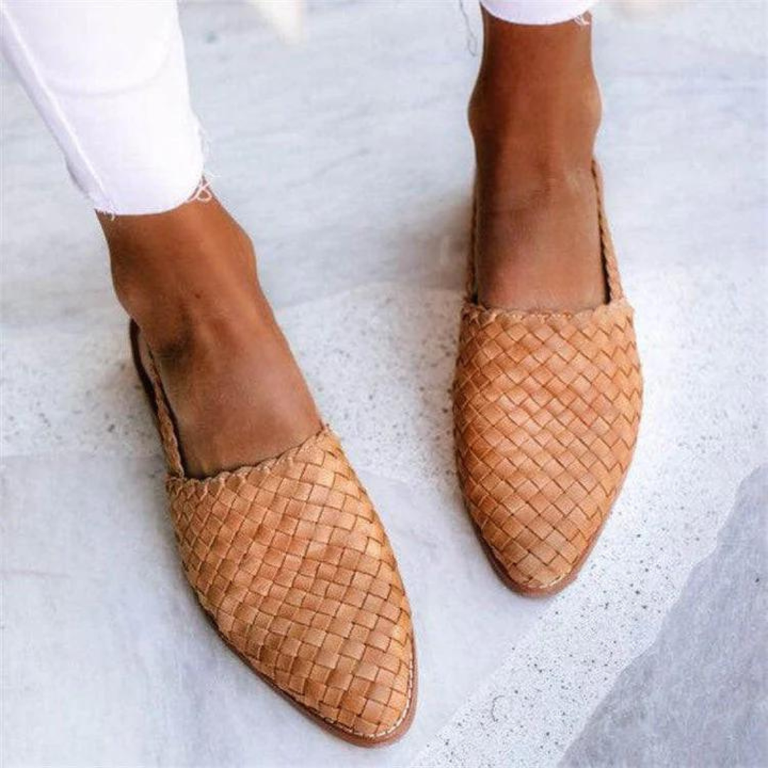 Donna | Elegant Woven Vegan Leather Ballet Flats For Women