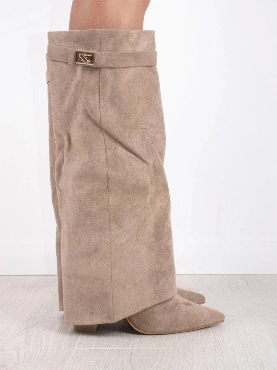 Ava | Women’s Leather Thigh-High Boots With Buckle Detail