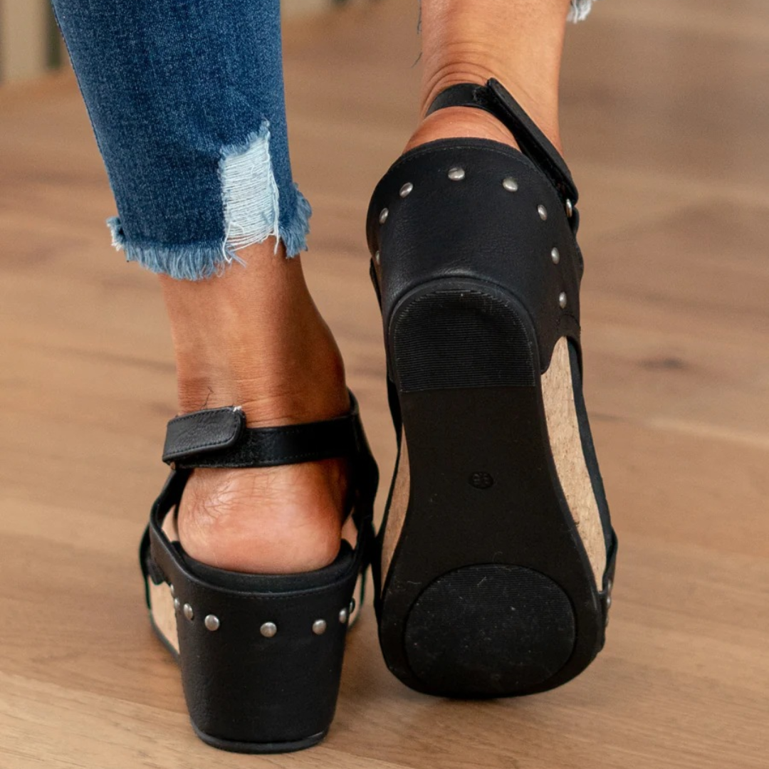 Linda | Elegant Suede Wedge Sandals For Women
