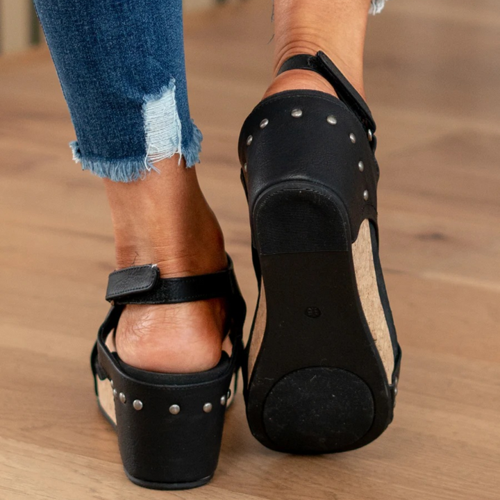 Linda | Elegant Suede Wedge Sandals For Women