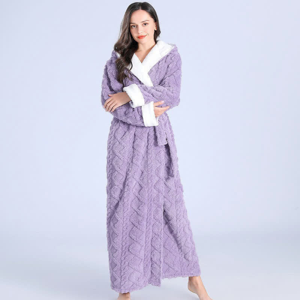 Luna | Ultra-Cozy Hooded Flannel Bathrobe for Women
