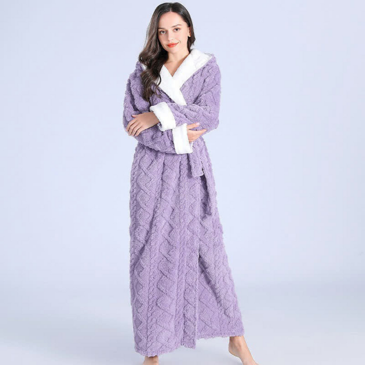 Luna | Ultra-Cozy Hooded Flannel Bathrobe for Women