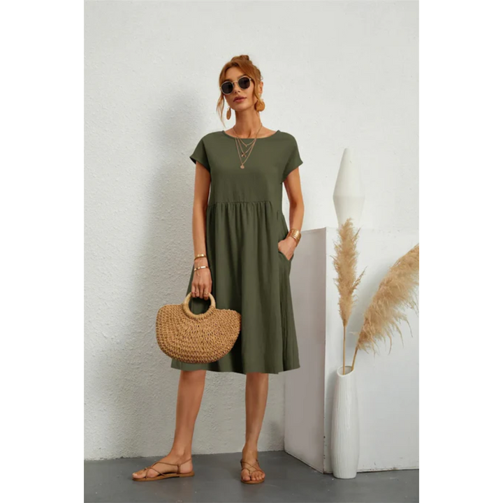 Bianca | Women’s Stylish Short Sleeve Summer Midi Dress