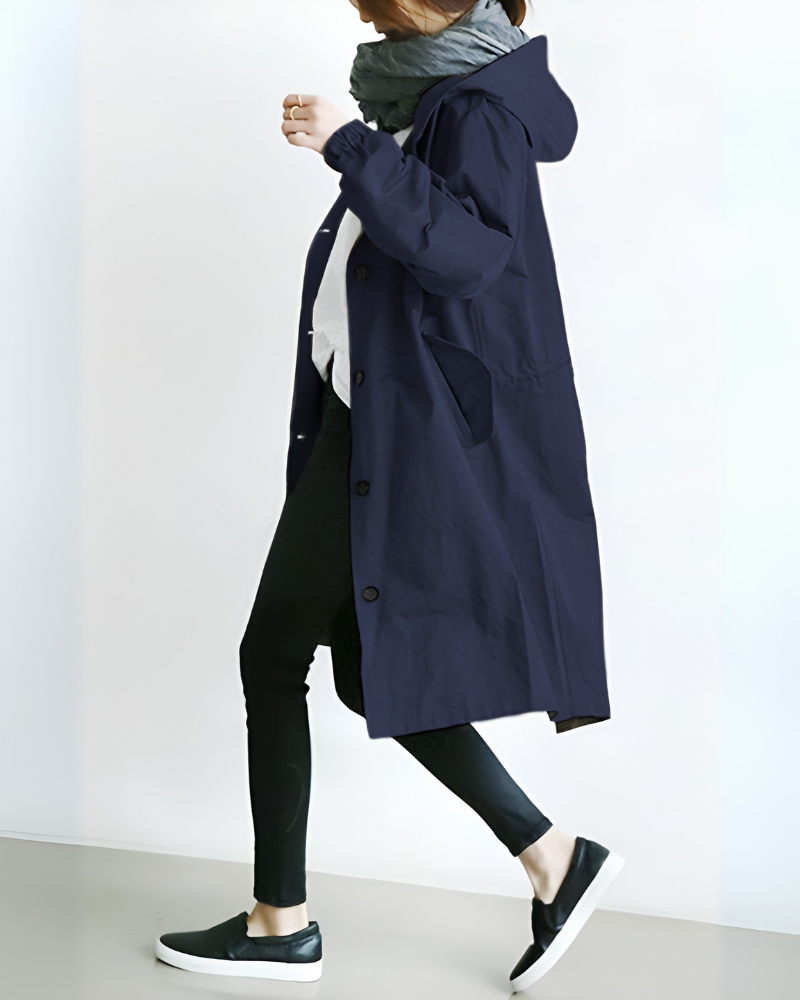 Elena | Timeless Hooded Trench Coat With Classic Elegance