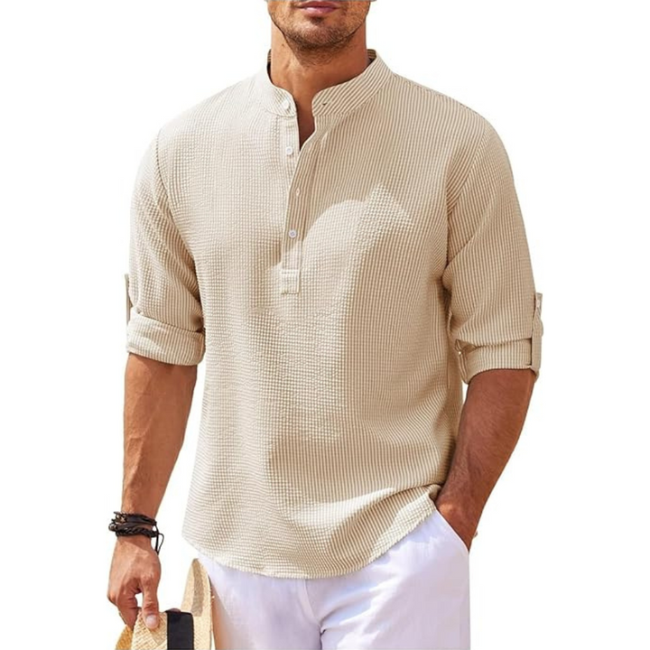 Julian | Men’s Summer Stand-Up Collar Half-Button Shirt