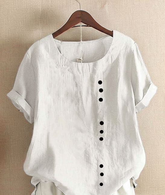 Julia | Women’s Short Sleeve Summer Blouse with Round Neck