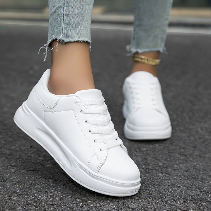 Ava | Women’s Minimalist White Leather Sneakers