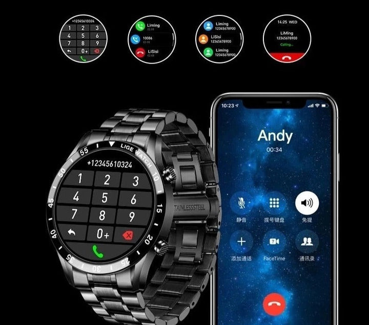 4G smartwatch with a metal band and on-screen keypad - product photo 3