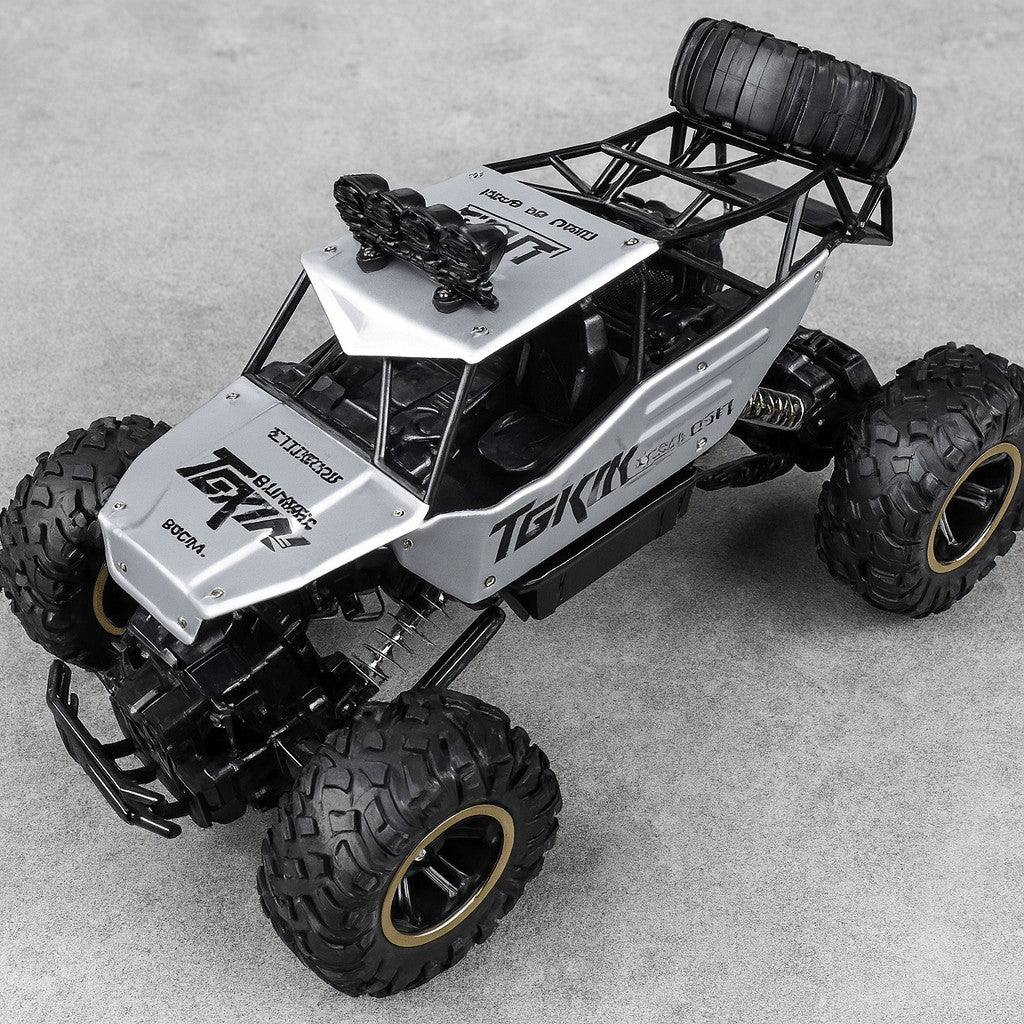 Rugged 4x4 remote control monster truck with large rubber tires - product photo 1
