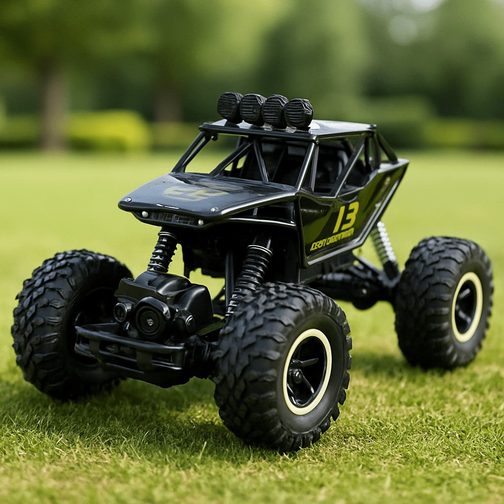 Rugged 4x4 remote control monster truck with large rubber tires - product photo 11