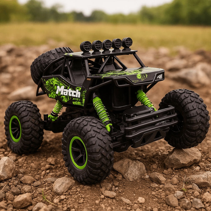 Rugged 4x4 remote control monster truck with large rubber tires - product photo 14