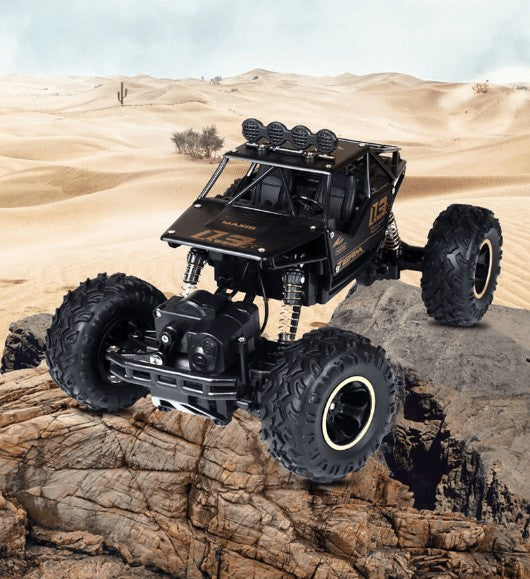 Rugged 4x4 remote control monster truck with large rubber tires - product photo 3