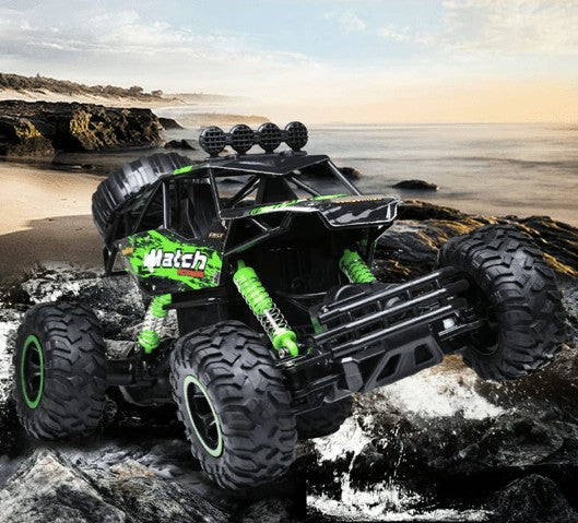Rugged 4x4 remote control monster truck with large rubber tires - product photo 4