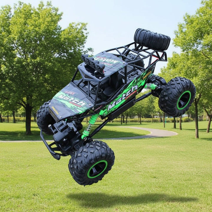 Rugged 4x4 remote control monster truck with large rubber tires - product photo 6