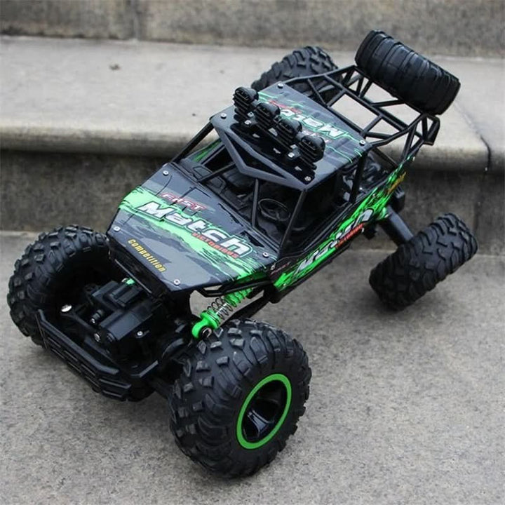 Rugged 4x4 remote control monster truck with large rubber tires - product photo 9