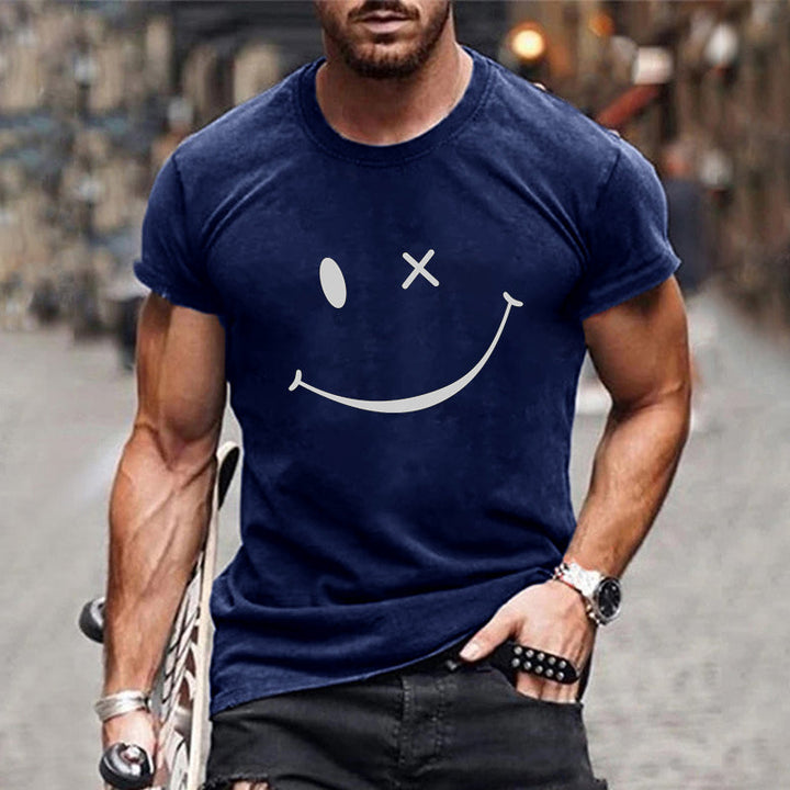 Ryder | Men’s Vintage Smiley Print Round Neck T-Shirt