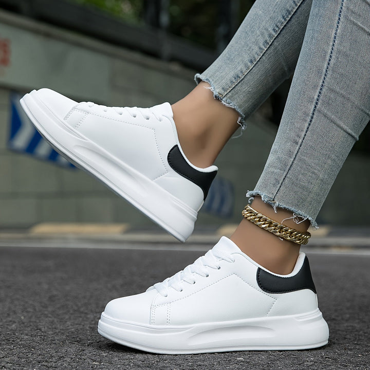 Ava | Women’s Minimalist White Leather Sneakers