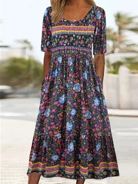Marigold | Effortless Boho Tiered Midi Dress For Women