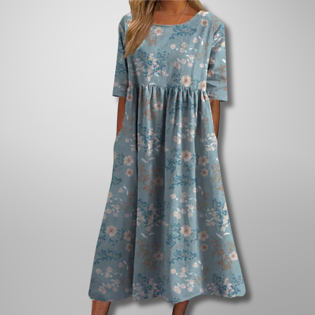 Juliette | Relaxed Botanical Print Midi Dress For Women