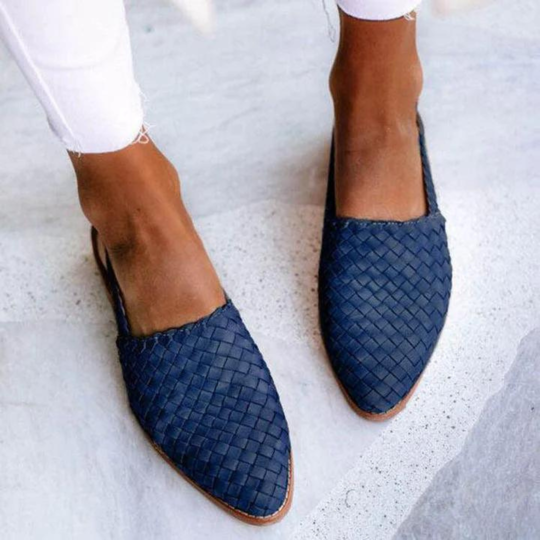 Donna | Elegant Woven Vegan Leather Ballet Flats For Women