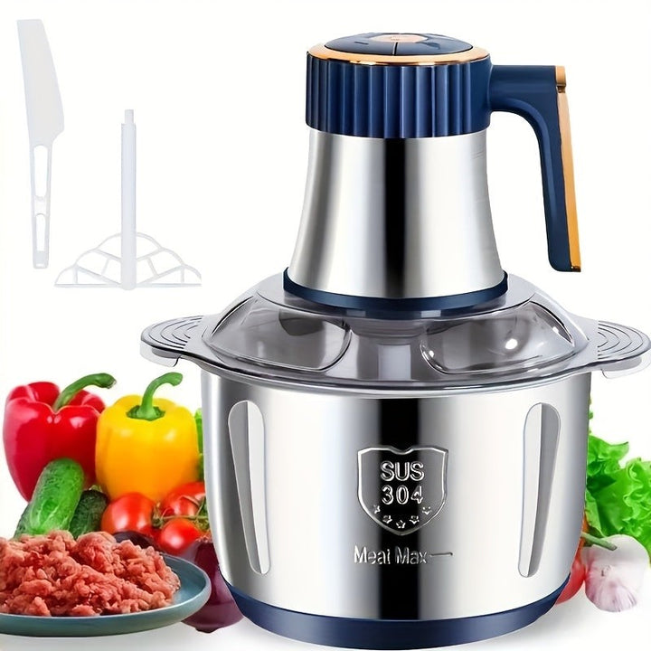 Stainless steel food processor with six blades - product photo 1