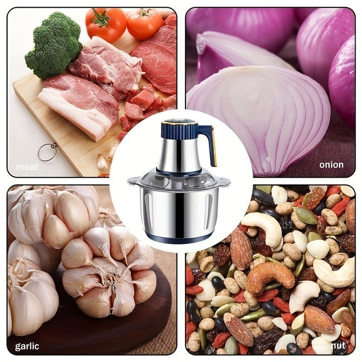 Stainless steel food processor with six blades - product photo 9