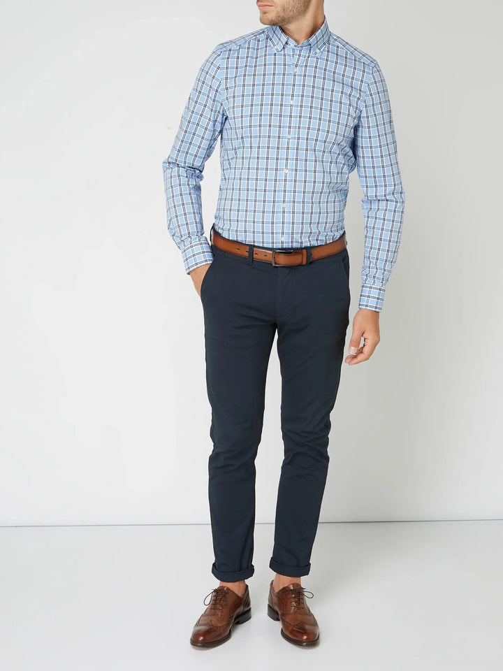 SAMUEL | Men’s Long Sleeve Plaid Shirt With Button-Down Collar