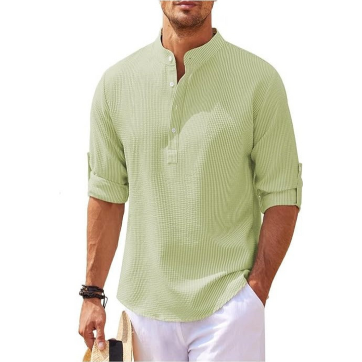 Julian | Men’s Summer Stand-Up Collar Half-Button Shirt