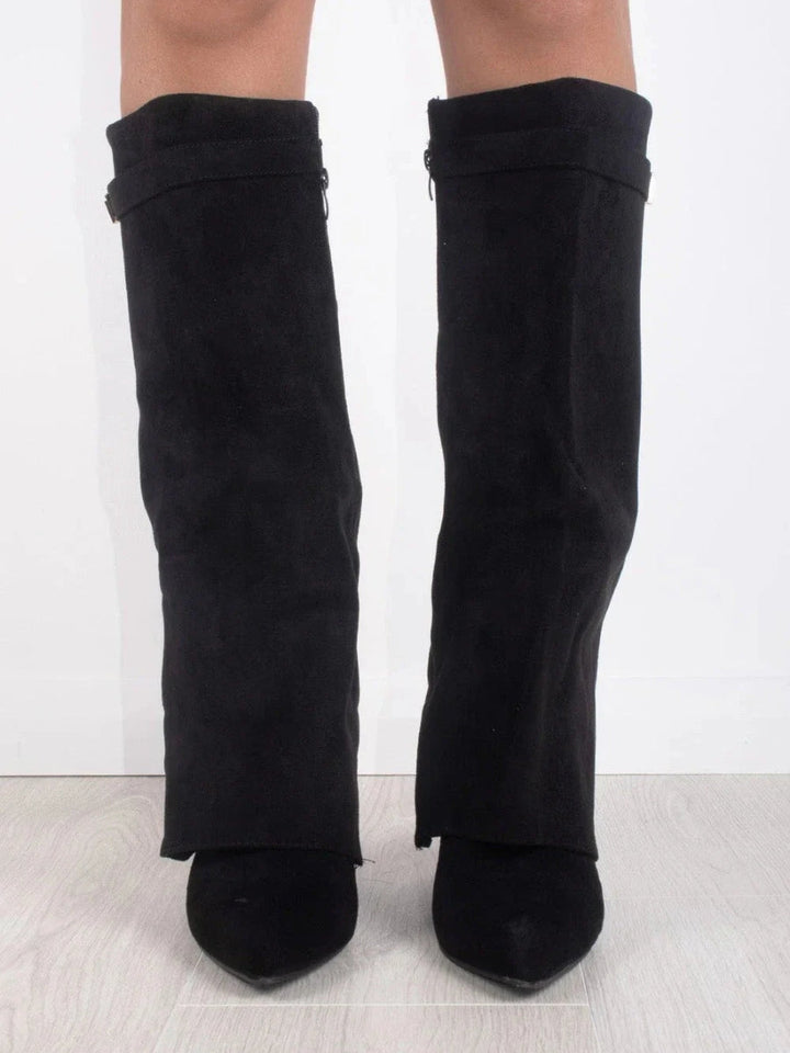 Ava | Women’s Leather Thigh-High Boots With Buckle Detail