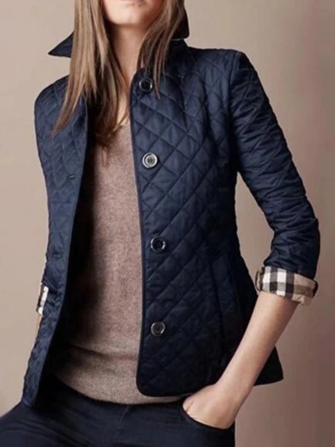 Elise | Relaxed Quilted Women’s Jacket with Classic Fold-Down Collar