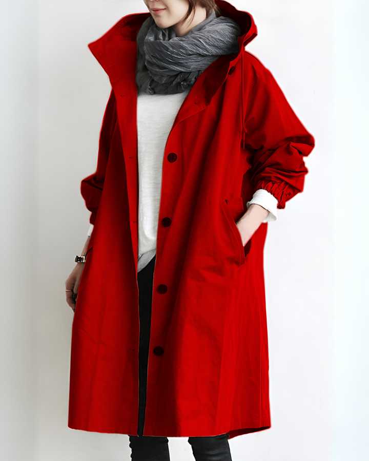 Elena | Timeless Hooded Trench Coat With Classic Elegance