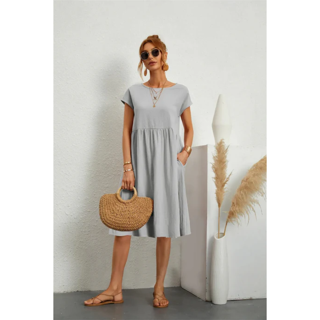 Bianca | Women’s Stylish Short Sleeve Summer Midi Dress