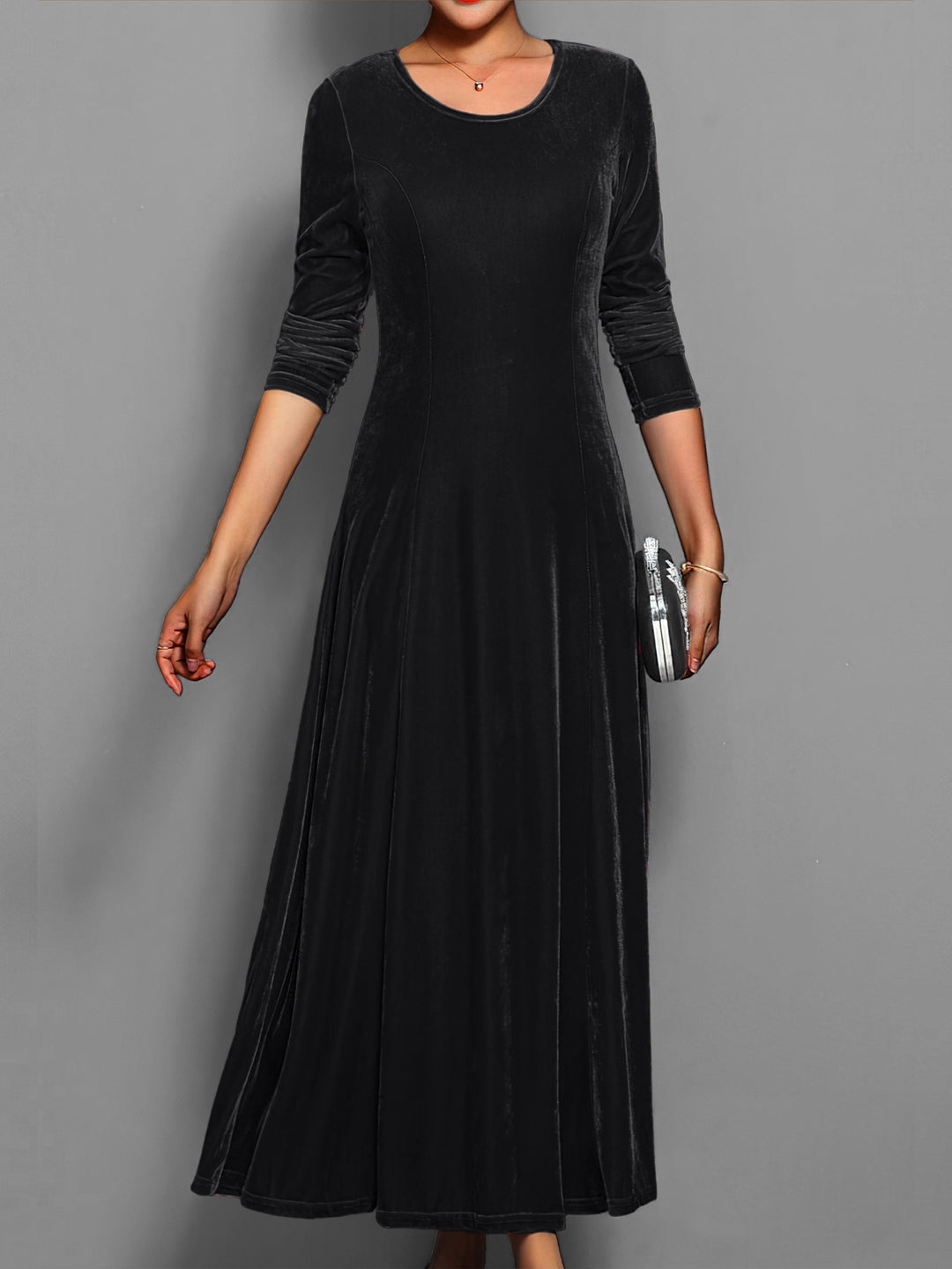 Elara | Elegant Long-Sleeve Evening Dress for Women