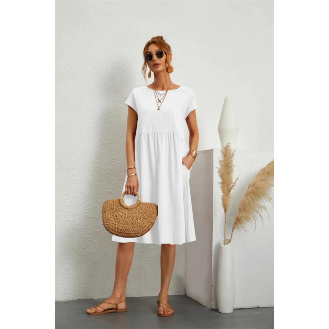 Bianca | Women’s Stylish Short Sleeve Summer Midi Dress