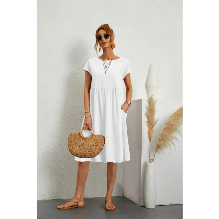 Bianca | Women’s Stylish Short Sleeve Summer Midi Dress