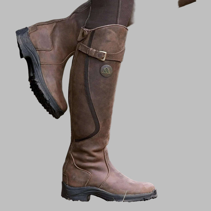 Aria | Rugged Leather Trekking Boots With Secure Strap Support For Women