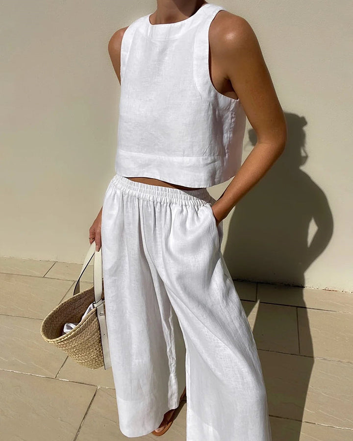 Sienna | Women’s Relaxed Fit Top and Wide-Leg Trousers Set