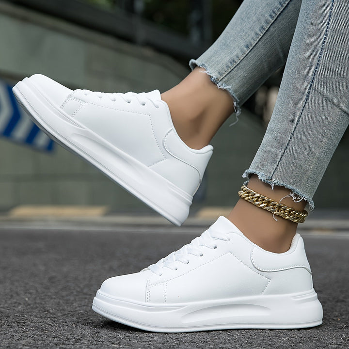 Ava | Women’s Minimalist White Leather Sneakers