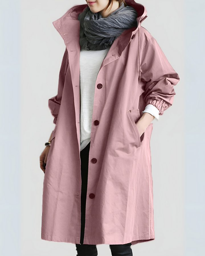 Elena | Timeless Hooded Trench Coat With Classic Elegance