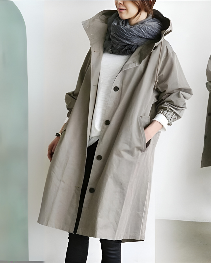 Elena | Timeless Hooded Trench Coat With Classic Elegance
