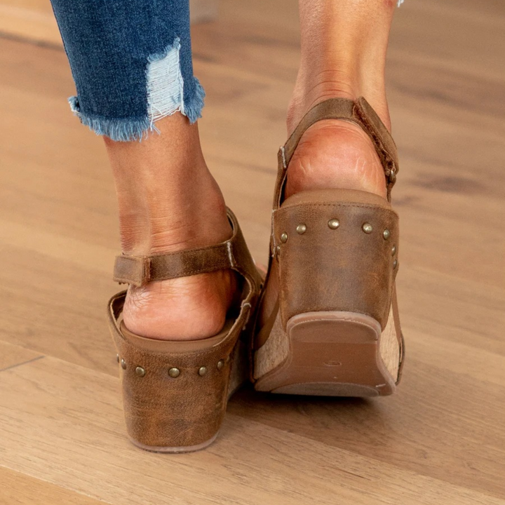 Linda | Elegant Suede Wedge Sandals For Women