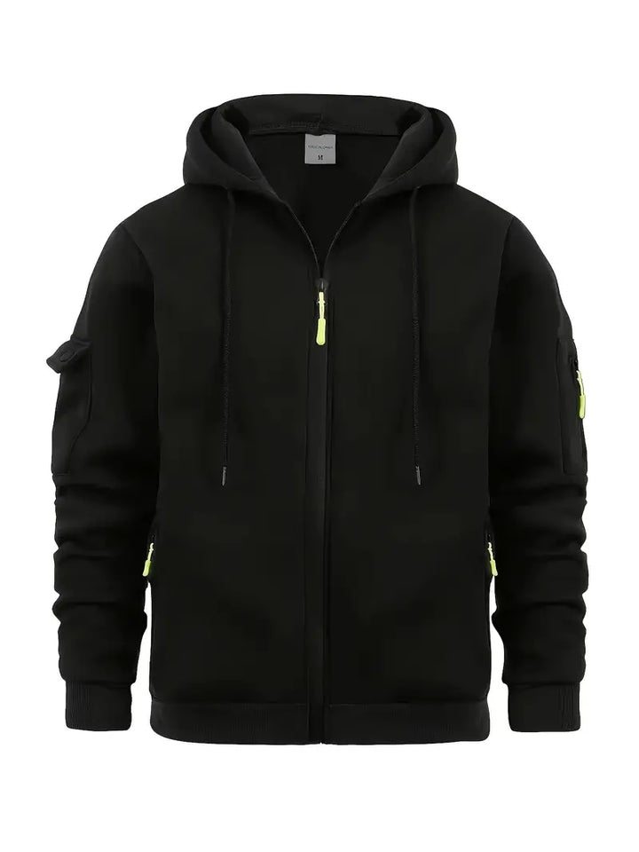 Lucas | Men’s Full-Zip Hooded Sweatshirt With Functional Pockets And Adjustable Drawcord